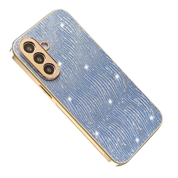 Mobilskal för Samsung Galaxy S26 Elektropolerad Ripple Textur PU + Plast - Blå