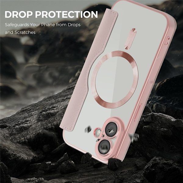 iPhone 17 Plånboksfodral MagSafe RFID - Rosa Rosa