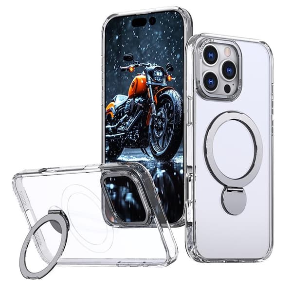 Mobilskal till iPhone 13 Pro MagSafe Rotating Kickstand Transparent