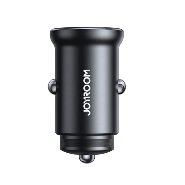 Joyroom Mini Metall Billaddare 30W 2x USB-C - Musta Black