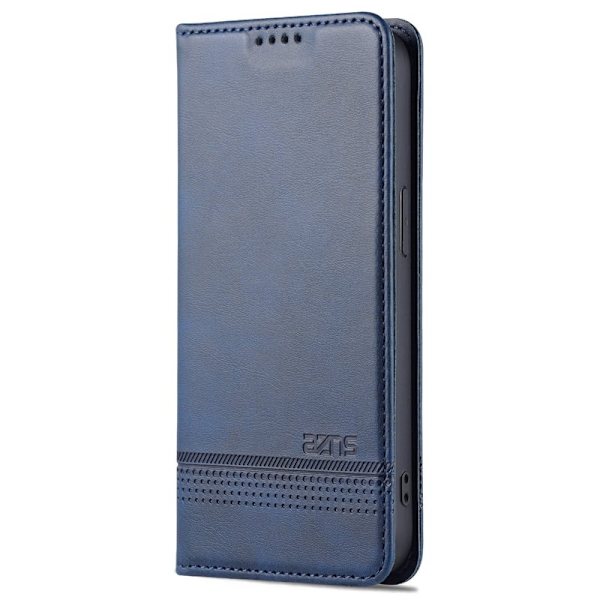 AZNS iPhone 16 Pro Max Plånboksfodral Folio Konstläder - Blå