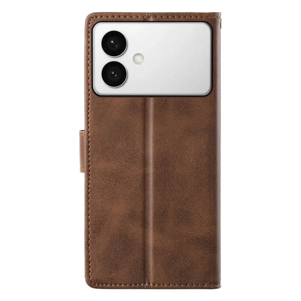 Samsung Galaxy S26 Edge Plånboksfodral Konstläder Flip Skydd - Brun