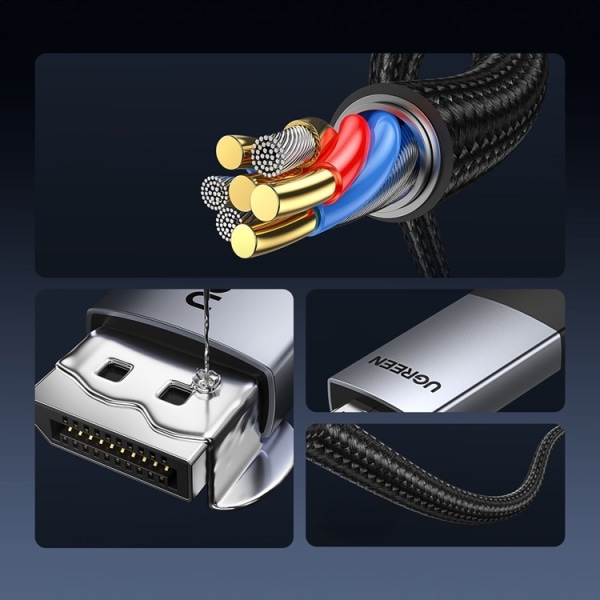 UGreen Kabel DisplayPort Till HDMI 1m - Grå