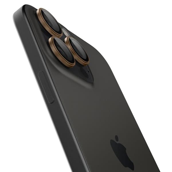 Spigen [2-Pack] iPhone 16 Pro Max/16 Pro Linsskydd Härdat glas EZ FIT Brun
