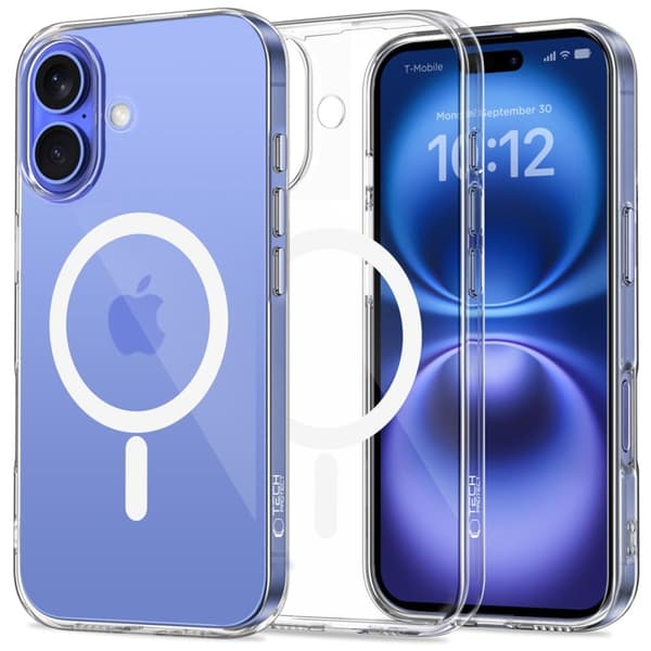 Tech-Protect Telefontaske til iPhone 16 Magsafe Flexair - Klar Transparent