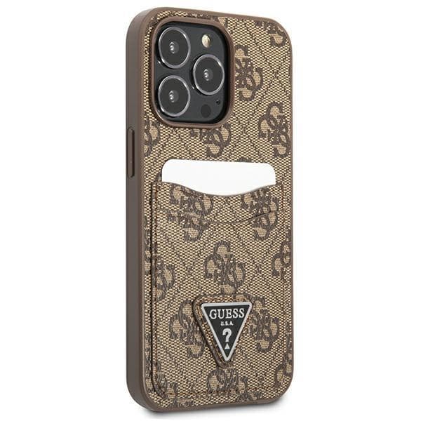 Guess iPhone 13 Pro Skal Kortholder 4G Triangle Logo - Brun Brun