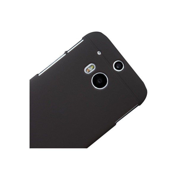 Nillkin Frosted Shield -suojus HTC One M8:lle (ruskea) + näytönsuoja Brown