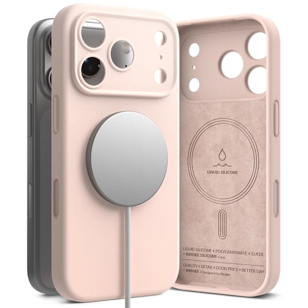 Ringke Telefontaske til iPhone 17 Pro Magsafe Magnetisk Silikone - Lyserød Rosa