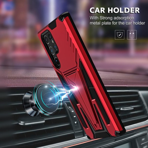 V-formet Kickstand Cover Galaxy S22 Plus - Rød Red