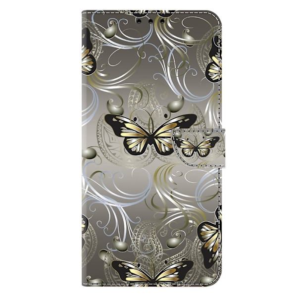 Samsung Galaxy S26 Plus Plånboksfodral Ställning Konstläder - Spetsfjäril