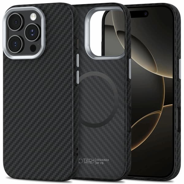 Tech-Protect Telefontaske til iPhone 16 Pro Max Magsafe Ion Carbon - Sort Svart