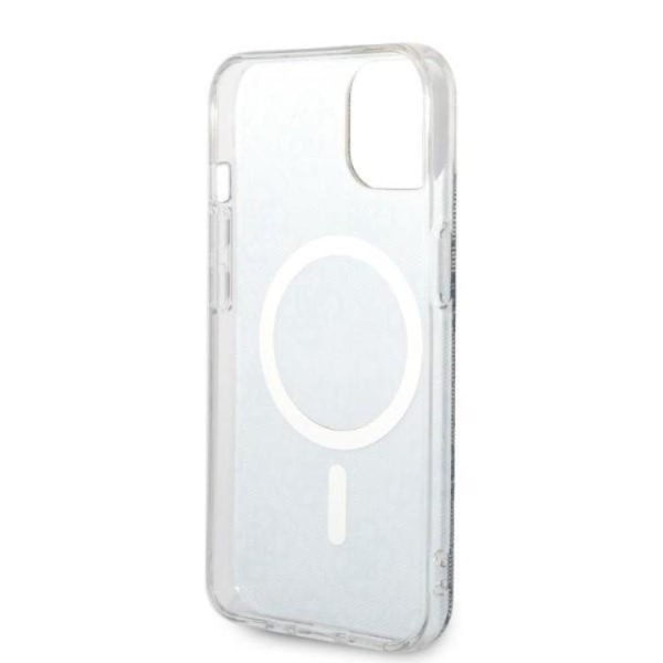 GUESS iPhone 14 Plus Magsafe Cover 4G Print + trådløs oplader - B