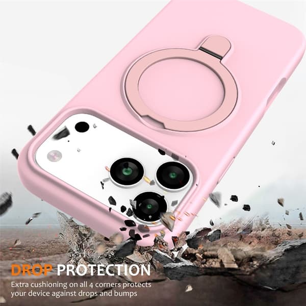 Mobilskal till iPhone 17 Pro MagSafe Kickstand PC + Silikon - Grårosa Rosa