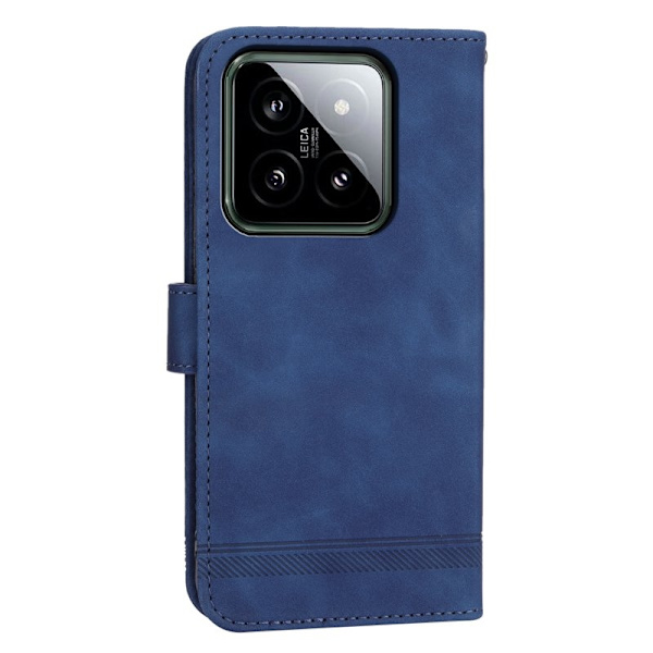 DIERFENG DF-03 för Xiaomi 14 Plånboksfodral Imprinted Konstläder - Blå