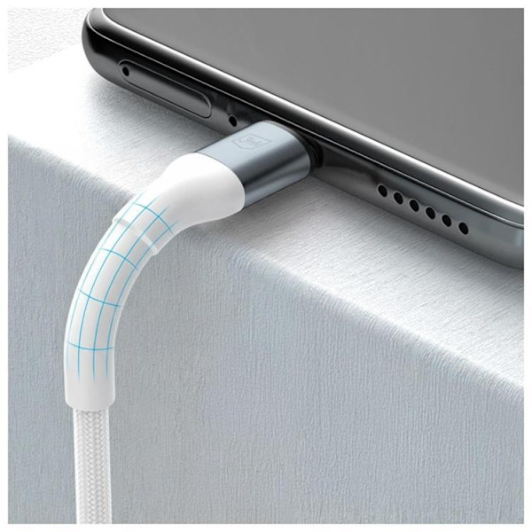 3MK USB-C till USB-C 60W kabel 20V/3A 1m N-SERIES Hyper - Vit Vit