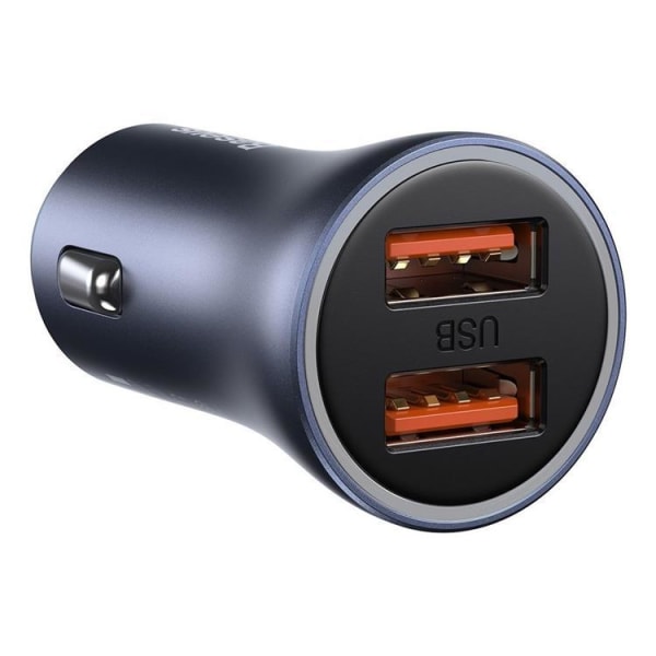 Baseus Hurtig biloplader 2x USB 40 W USB-C Kabel - Grå