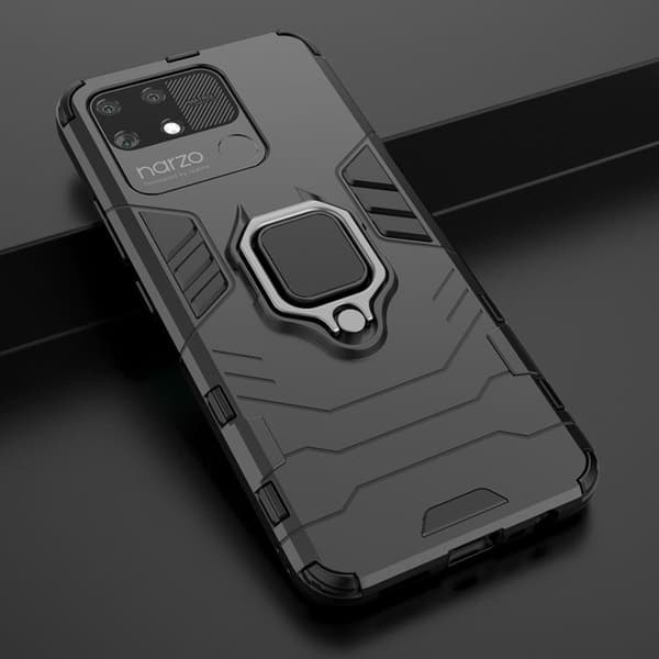 Realme Narzo 50A Skal Ring Armor - Svart Svart