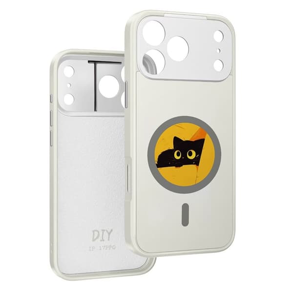 Mobilskal till iPhone 17 Pro Max MagSafe 4 Colors NFC DIY Smart E-Ink Round Vit Vit