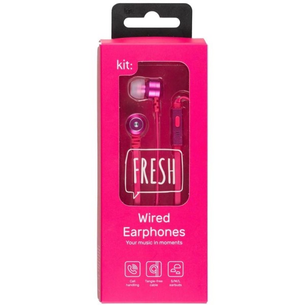 Kit Fresh Hörlur Ribbon 3,5mm In-Ear - Rosa Rosa