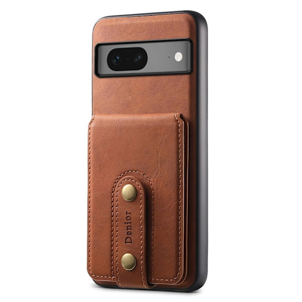 DENIOR D14 Google Pixel 7 5G Magnetfodral PU+PC+TPU Brun