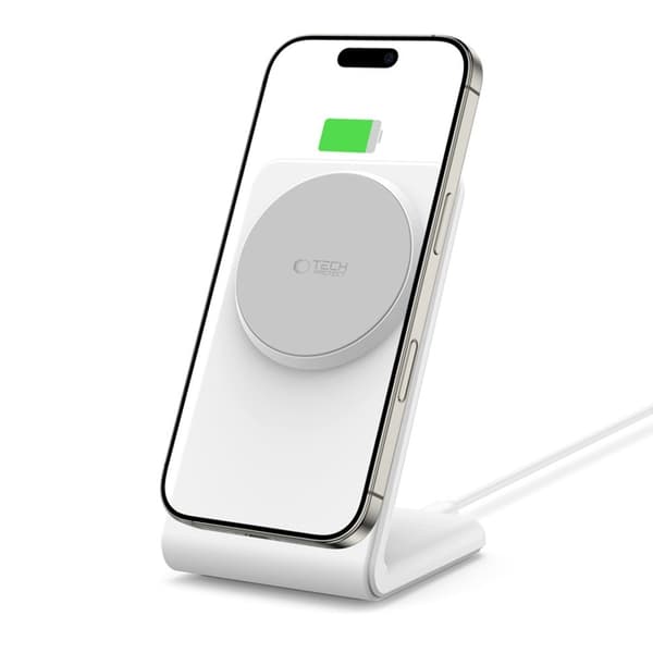 Tech-Protect QI 15W-A38 Magsafe Trådlös Laddare Magnetic - Vit Vit