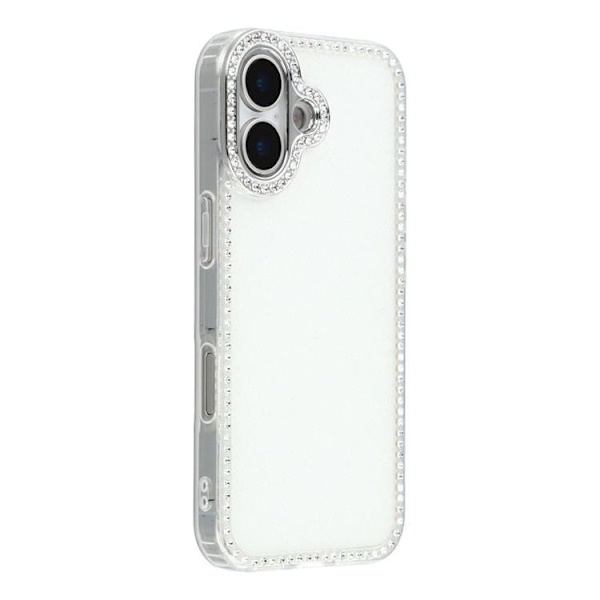 Mobilskal till iPhone 17 Rhinestone Edge - Glitter Vit Vit
