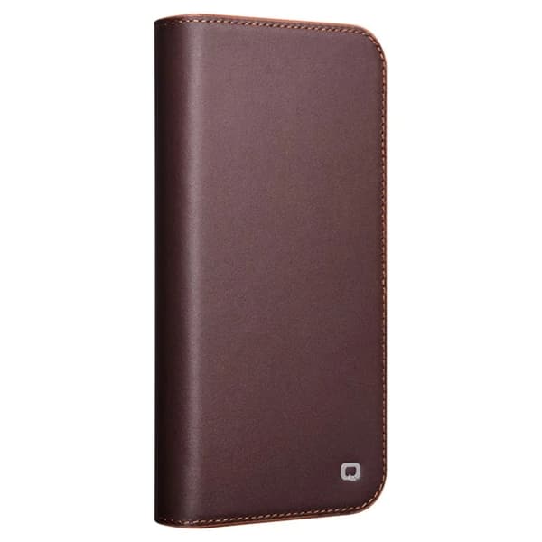 QIALINO iPhone 16 Pro Max Plånboksfodral Äkta läder - Brun Brun