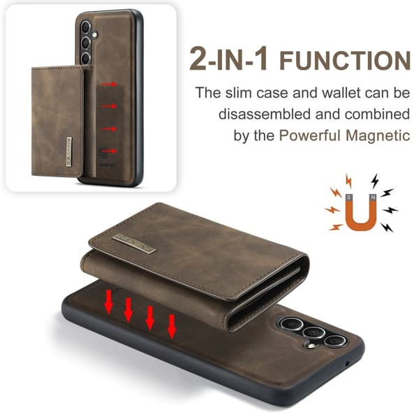 DG.Ming Plånboksfodral för Samsung Galaxy S26 Magnetiskt PU + TPU - Kaffe