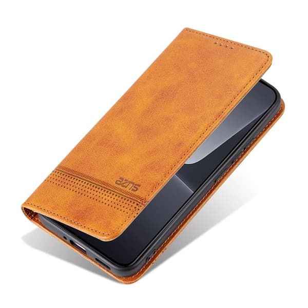 AZNS Xiaomi 13 5G Flip Plånboksfodral Konstläder - Brun