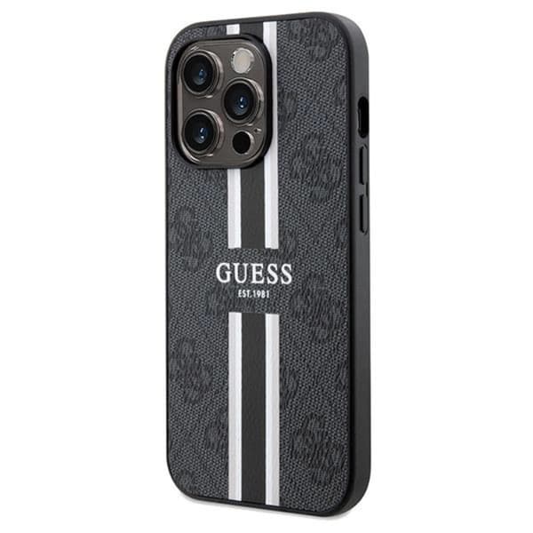 Guess iPhone 15 Pro Max -puhelinkotelo Magsafe 4g Stripes - Musta Black