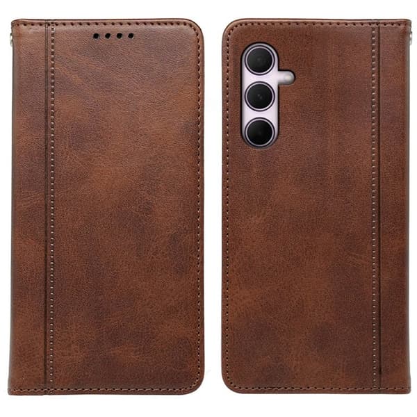 Mobilskal till Samsung Galaxy S26 Dold Magnetisk Stängning KonstLäder - Brun