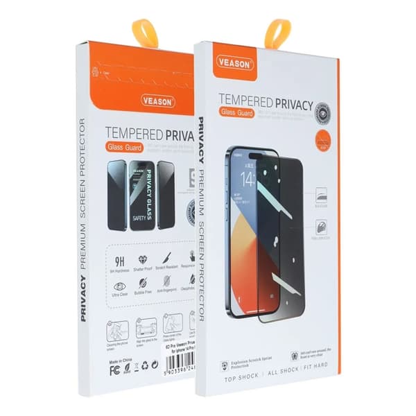 Veason Härdat Glas Skärmskydd För iPhone 17 Privacy 6D Pro - Svart