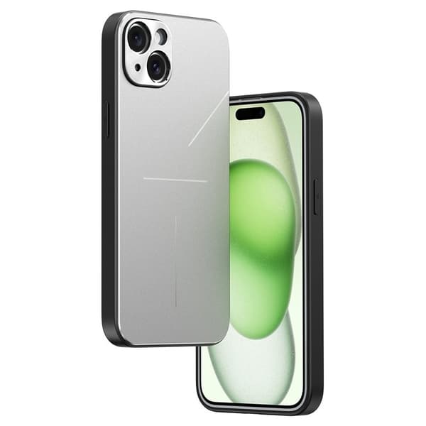 R-JUST RJ-52 Mobilskal till iPhone 15 Plus Aluminium Stötabsorberande Silver