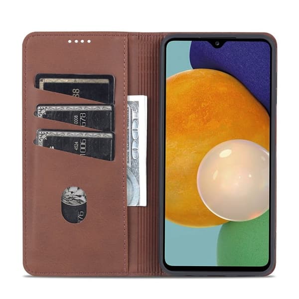 AZNS Samsung Galaxy A13 5G Plånboksfodral Konstläder - Brun
