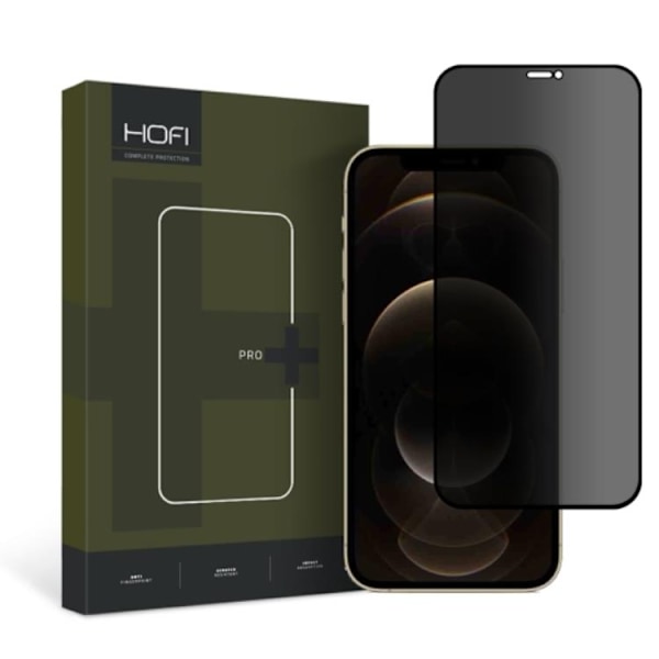 Hofi iPhone 12 Pro/12 Härdat Glas Skärmskydd Privacy Svart
