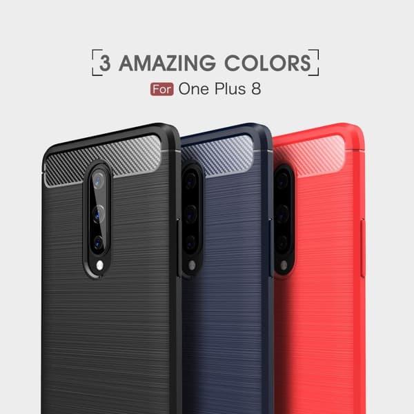 Carbon Fibre Skal OnePlus 8 - Blå Blå