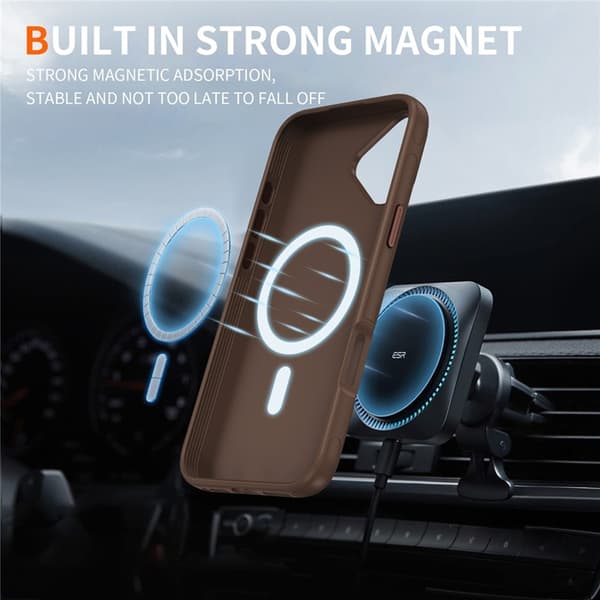 Mobilskal till iPhone 17 MagSafe PC + TPU Shockproof - Brun Brun