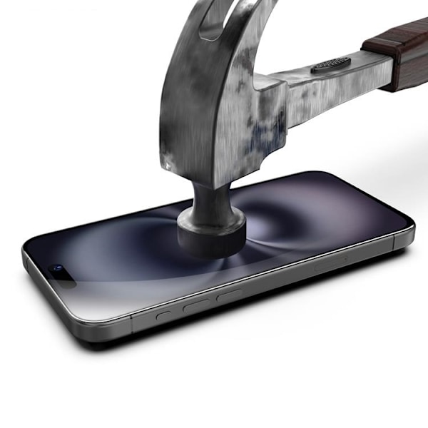 LIVSTIDSGARANTI - BOOM iPhone 15 Plus/16 Plus Härdat Glas Skärmskydd - 2 Pack