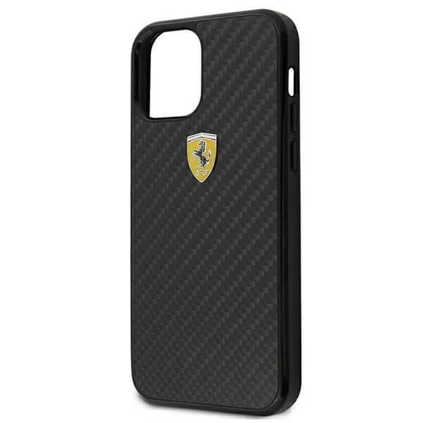 Ferrari Cover til iPhone 12 mini 5,4" OnTrack Real Carbon Sort Black