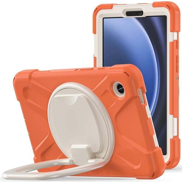 Mobilskal till Galaxy Tab A9 Kickstand Handle Grip - Coral Orange Orange