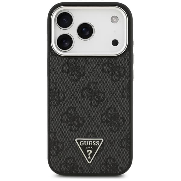 Guess Mobilskal till iPhone 17 Pro MagSafe 4G Triangle Logo - Svart Silver Svart