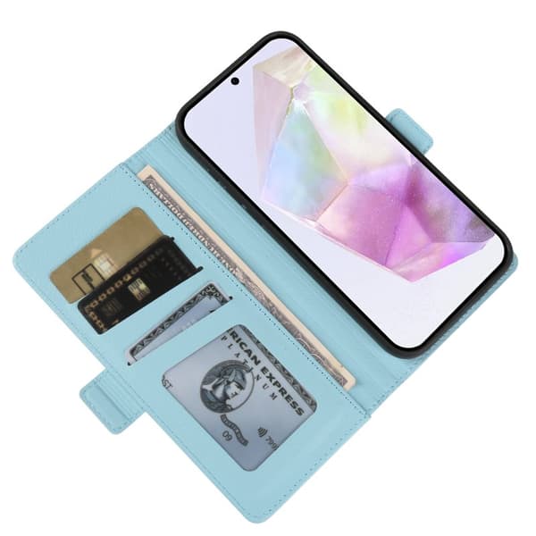 Plånboksfodral för Samsung Galaxy S26 Plus Magnetiskt Konstläder - Blå