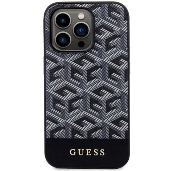 Guess iPhone 14 Pro Mobilskal MagSafe GCube Stripes - Svart Svart