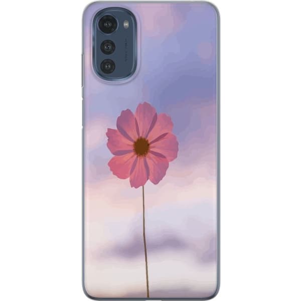 Mobilcover til Motorola Moto E32s med lyserød blomst
