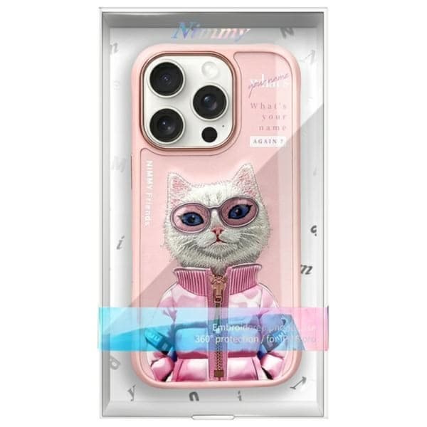 Nimmy Mobilskal till iPhone 16 Pro Max Cool & Cute 2.0 Cat - Rosa Rosa