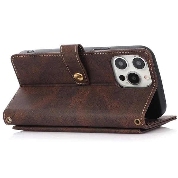 iPhone 14 Pro Plånboksfodral Flip - Coffee Brun