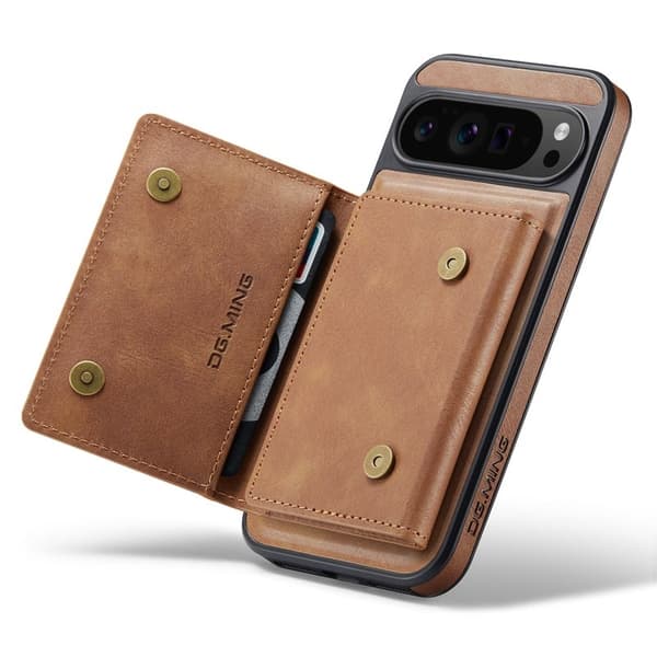 DG.MING Serie Mobilskal till Google Pixel 10 Pro XL Konstläder Magnetisk Brun