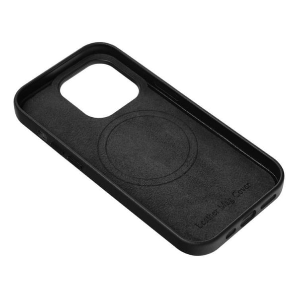 iPhone 12 Pro Max Magsafe -suojus nahka - musta