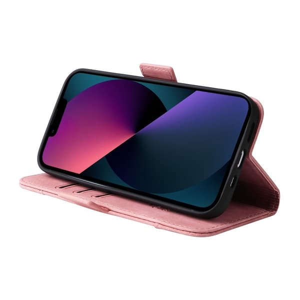 BETOPNICE 001 iPhone 15 Plånboksfodral i Konstläder - Rosa