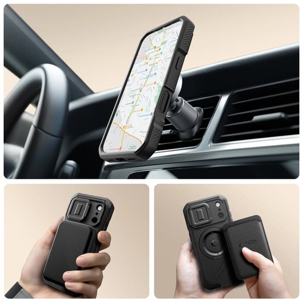 Tech-Protect Telefontaske til iPhone 17 Pro Magsafe Kevlar - Sort Svart